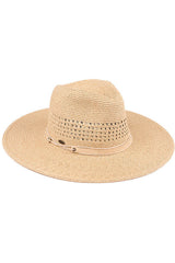 C.C Horseshoe Lace Knitting Trim Band Panama Hat from Madeline Love