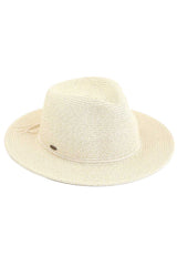 C.C Lurex Paper Straw Panama Sun Hat from Madeline Love