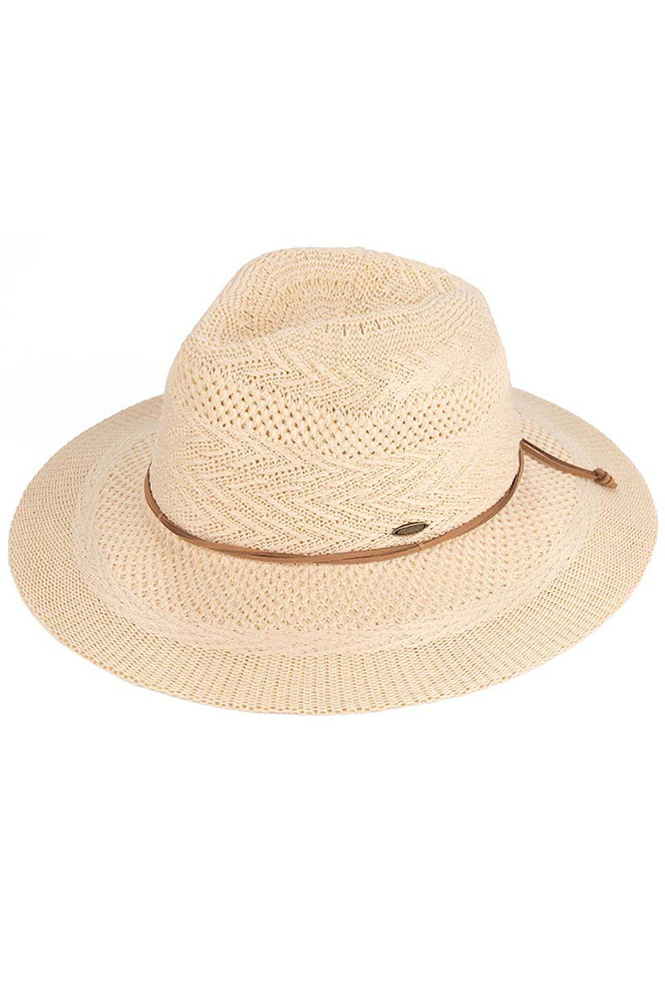 C.C MULTI PATTERN SUEDE STRING BAND PANAMA HAT from Madeline Love
