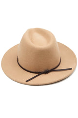 C.C Wool Felt Detailed Panama Hat Leather Bow Trim from Madeline Love