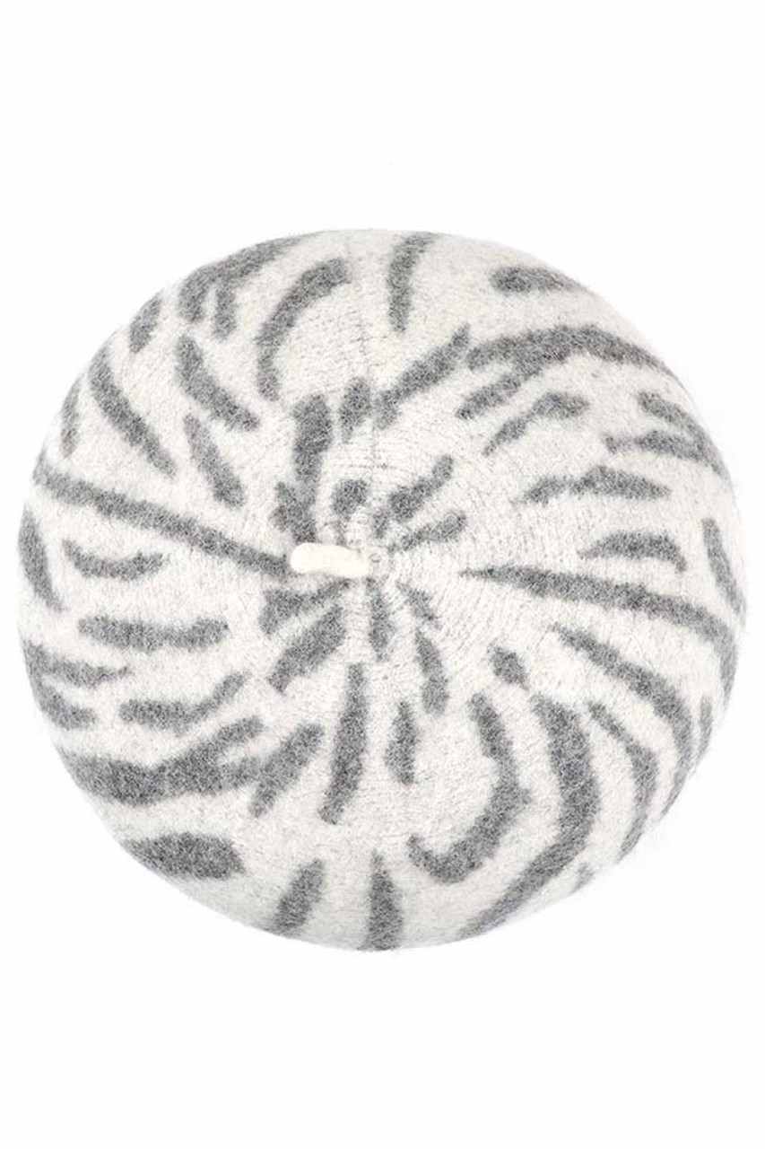 C.C Zebra Wool Beret Beanie from Madeline Love