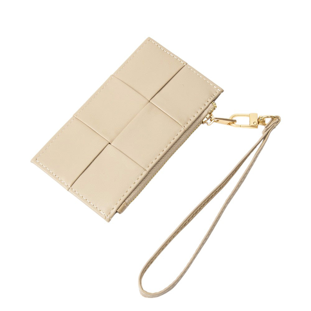 Faux Leather Weave Flat  Coin Wallet  from Madeline Love