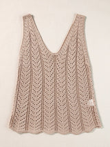 Beige Knitted Tank Top From MsDressly