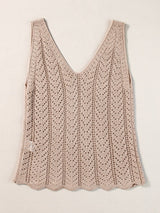 Beige Knitted Tank Top From MsDressly