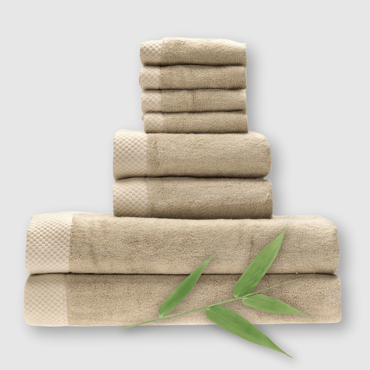 Bamboo 8 Piece Towel Sets - Champagne from BedVoyage