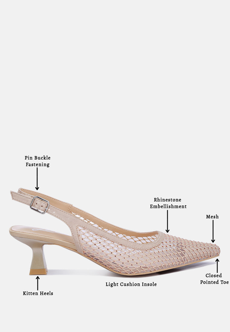 Siev Rhinestone Slingback Mules from London Rag International
