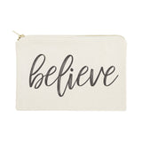 Believe Cotton Canvas Cosmetic Bag from The Cotton & Canvas Co.