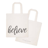 Believe Gym Cotton Canvas Tote Bag from The Cotton & Canvas Co.