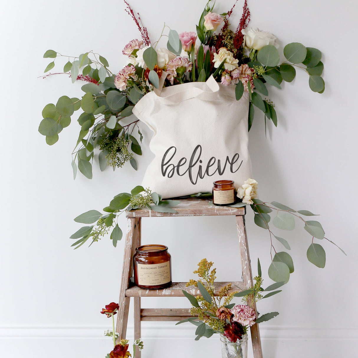 Believe Gym Cotton Canvas Tote Bag from The Cotton & Canvas Co.