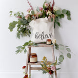 Believe Gym Cotton Canvas Tote Bag from The Cotton & Canvas Co.
