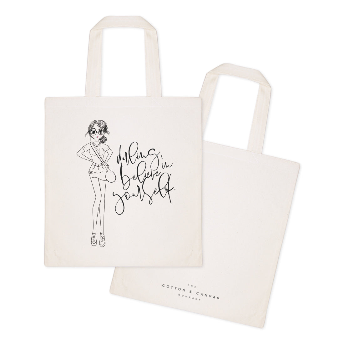 Darling, Believe in Yourself Cotton Canvas Tote Bag from The Cotton & Canvas Co.