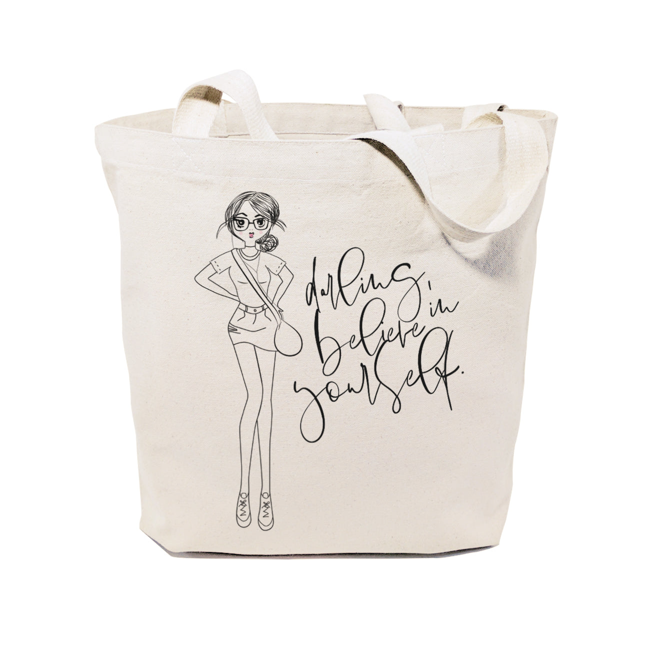 Darling, Believe in Yourself Cotton Canvas Tote Bag from The Cotton & Canvas Co.