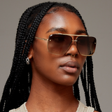 Bella Coffee - Tangle Free Aviator Sunglasses from Topfoxx