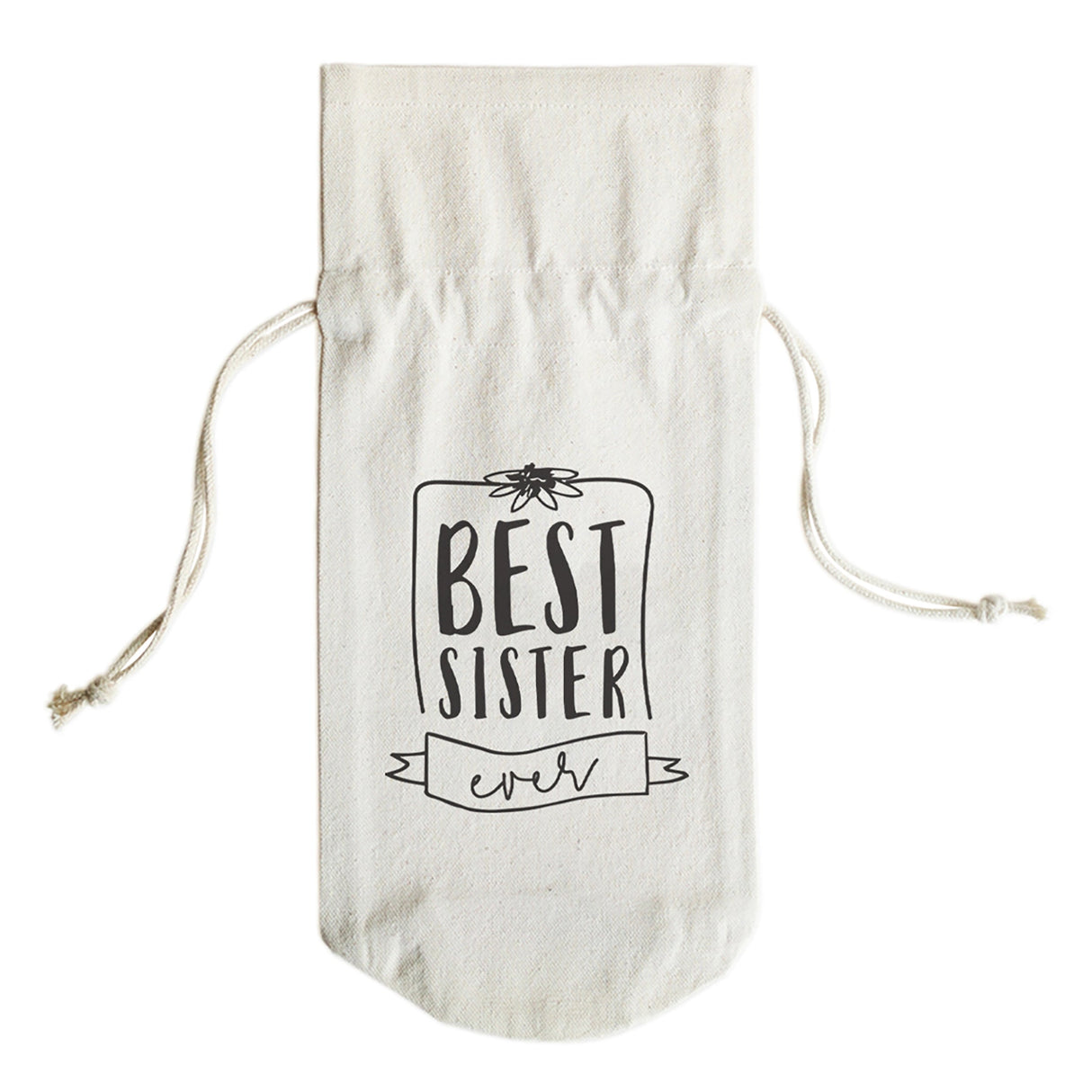 Best Sister Ever Cotton Canvas Wine Bag from The Cotton & Canvas Co.