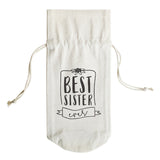 Best Sister Ever Cotton Canvas Wine Bag from The Cotton & Canvas Co.