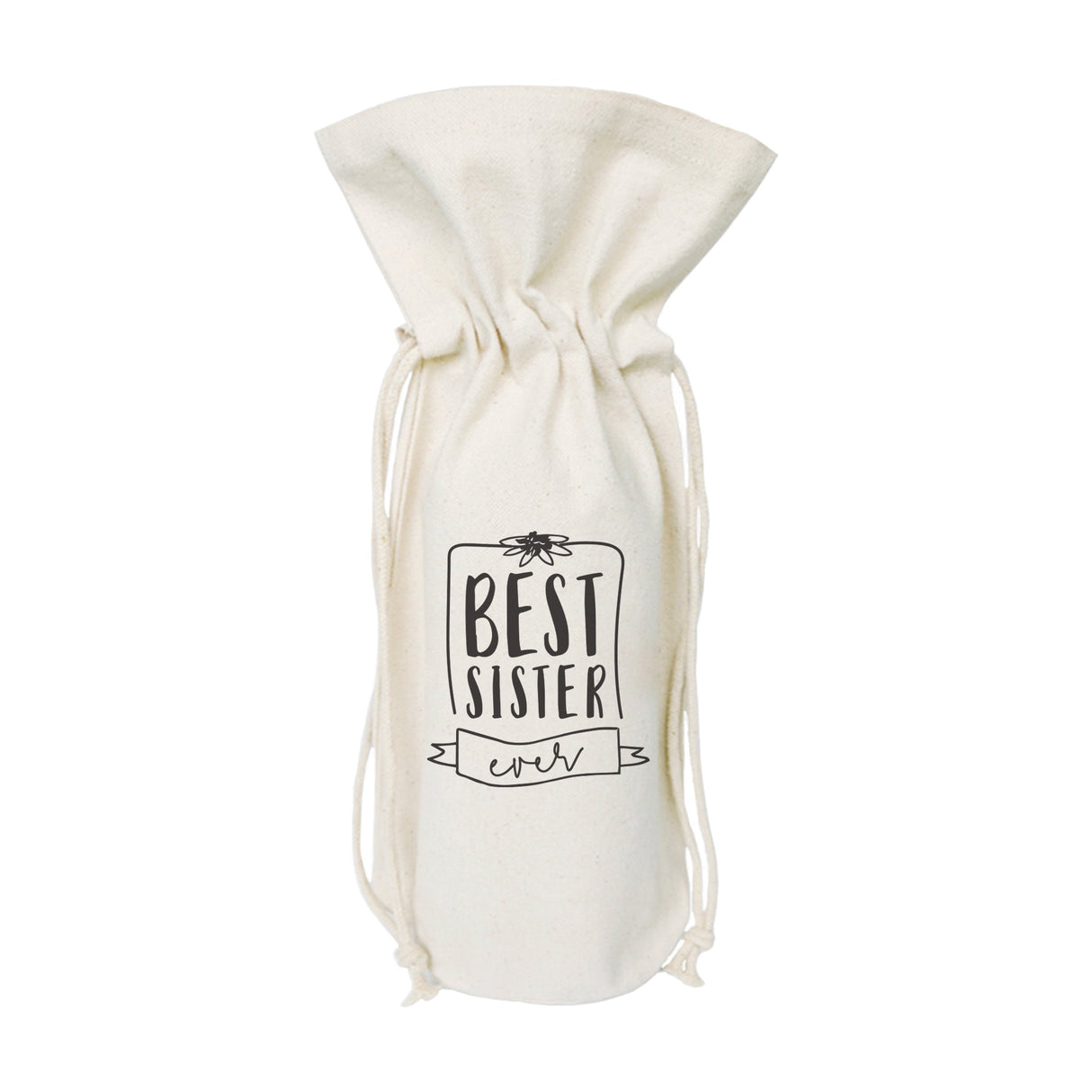 Best Sister Ever Cotton Canvas Wine Bag from The Cotton & Canvas Co.