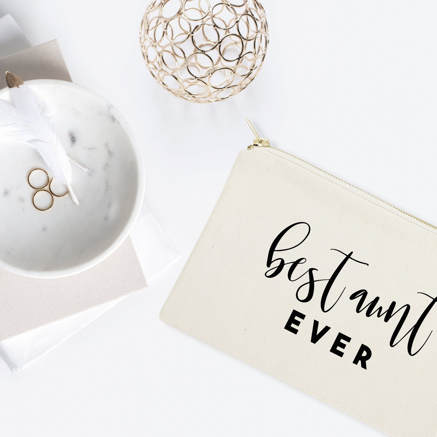 Best Aunt Ever Cotton Canvas Cosmetic Bag from The Cotton & Canvas Co.