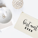 Best Aunt Ever Cotton Canvas Cosmetic Bag from The Cotton & Canvas Co.