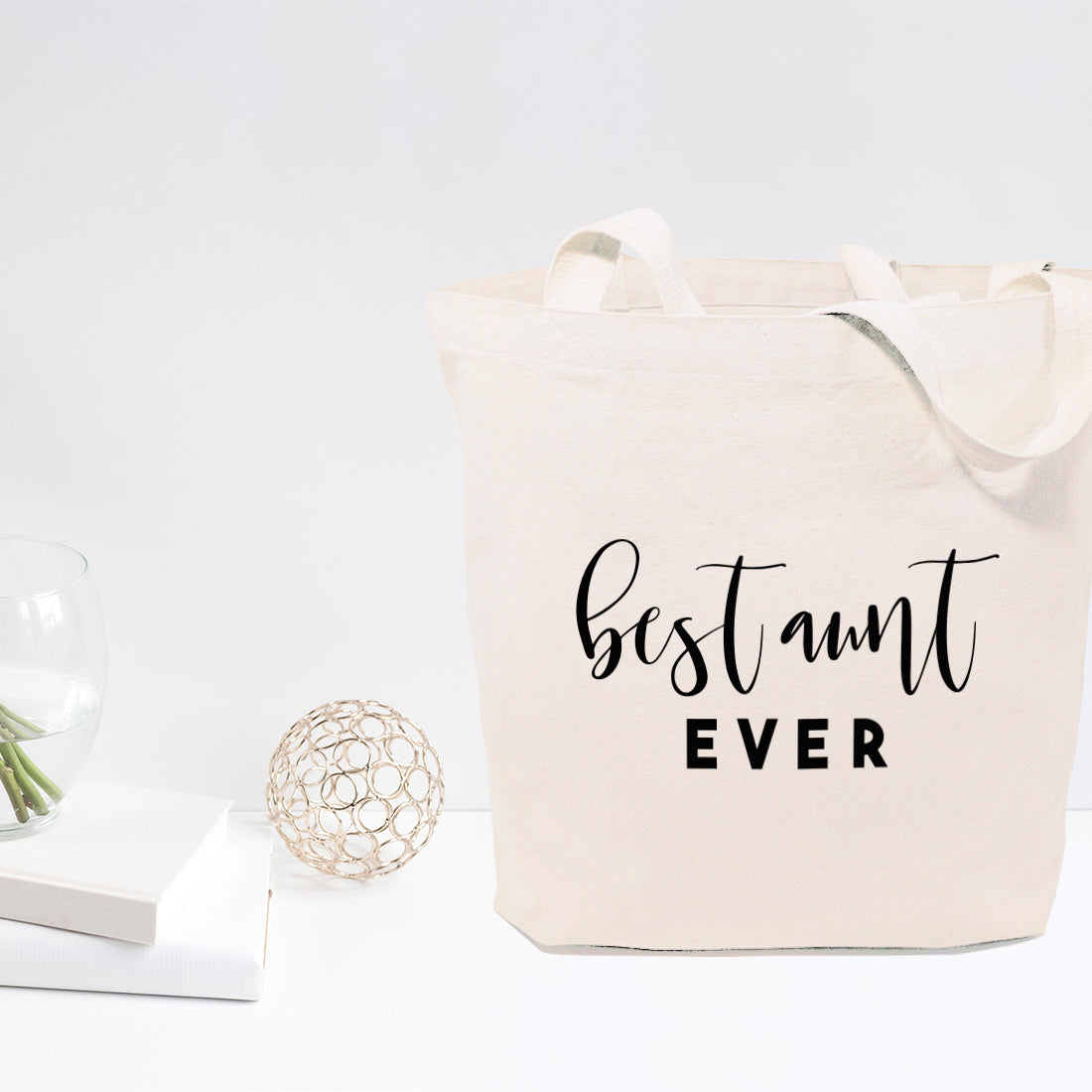 Best Aunt Ever Cotton Canvas Tote Bag from The Cotton & Canvas Co.