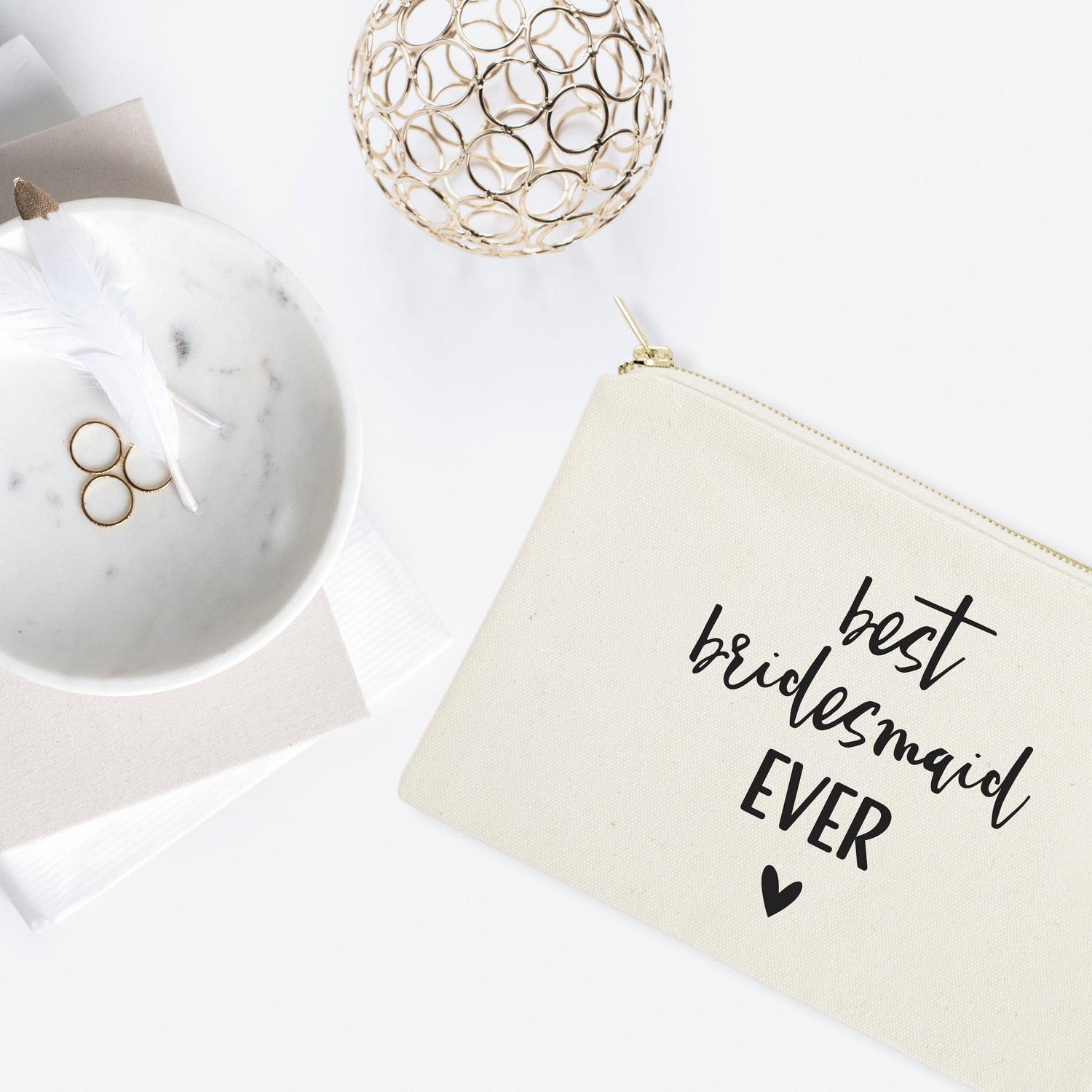 Best Bridesmaid Ever Cotton Canvas Cosmetic Bag from The Cotton & Canvas Co.