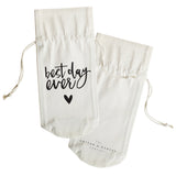 Best Day Ever Canvas Wine Bag from The Cotton & Canvas Co.
