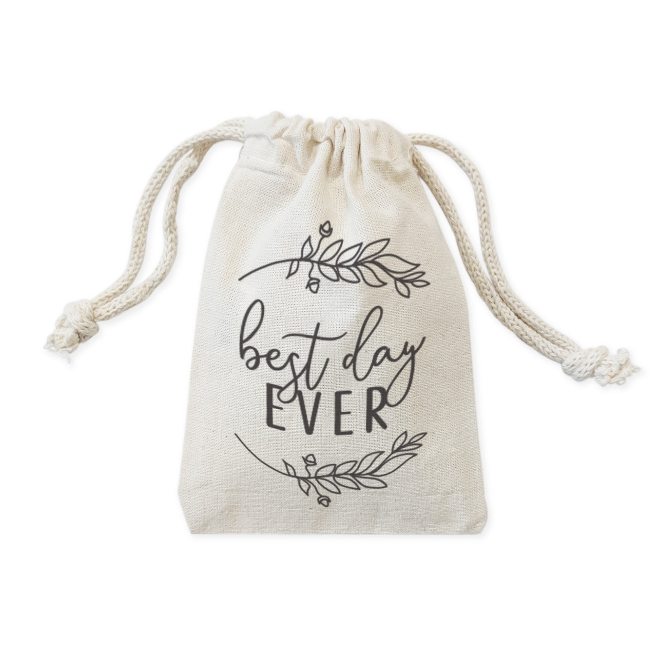 Best Day Ever Cotton Canvas Wedding Favor Bags, 6-Pack from The Cotton & Canvas Co.