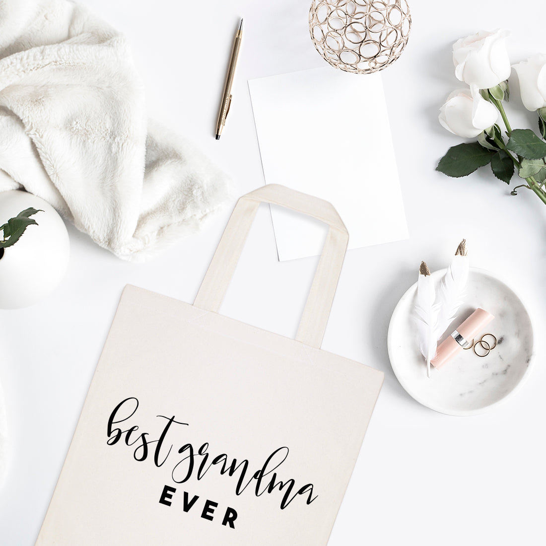 Best Grandma Ever Cotton Canvas Tote Bag from The Cotton & Canvas Co.