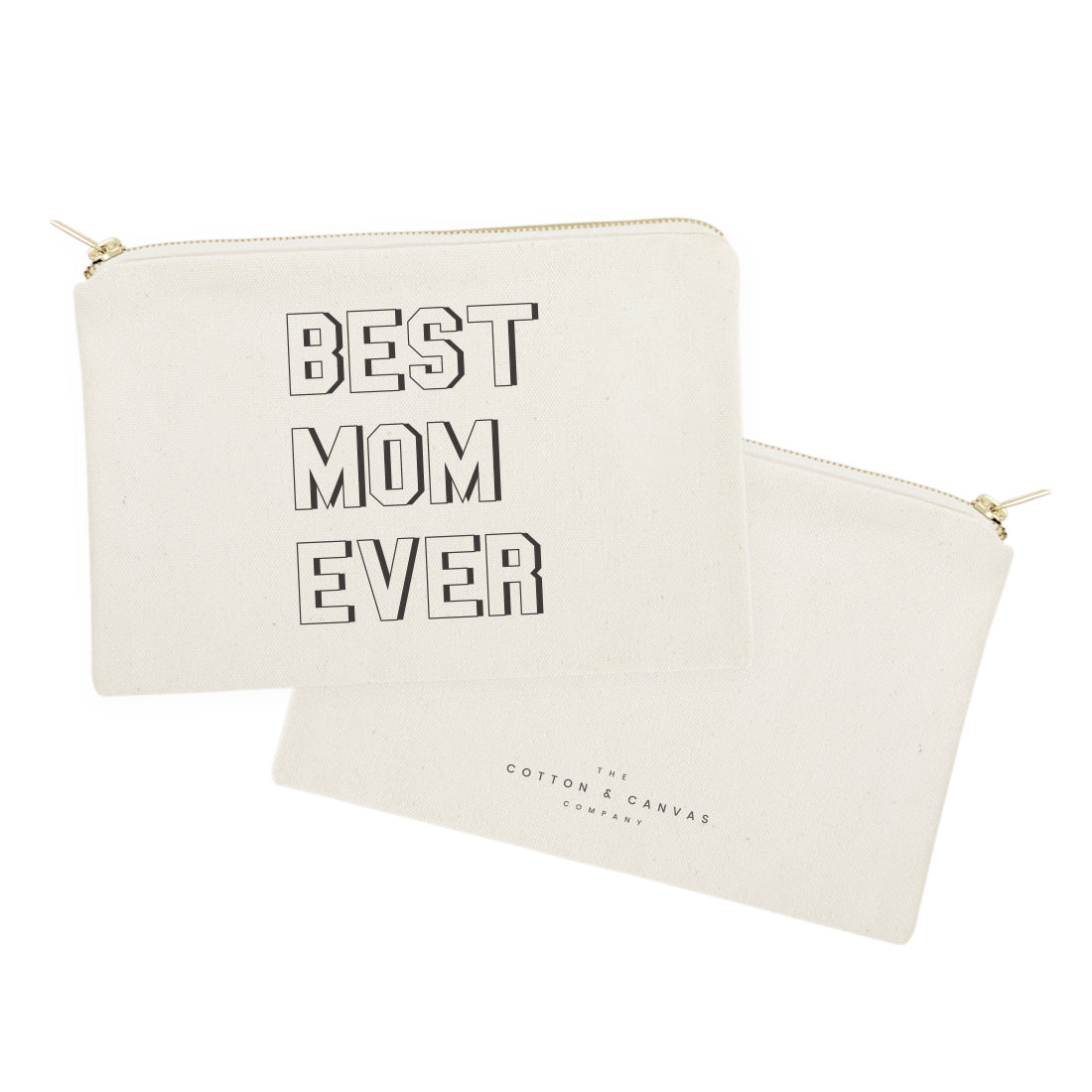 Modern Best Mom Ever Cotton Canvas Cosmetic Bag from The Cotton & Canvas Co.