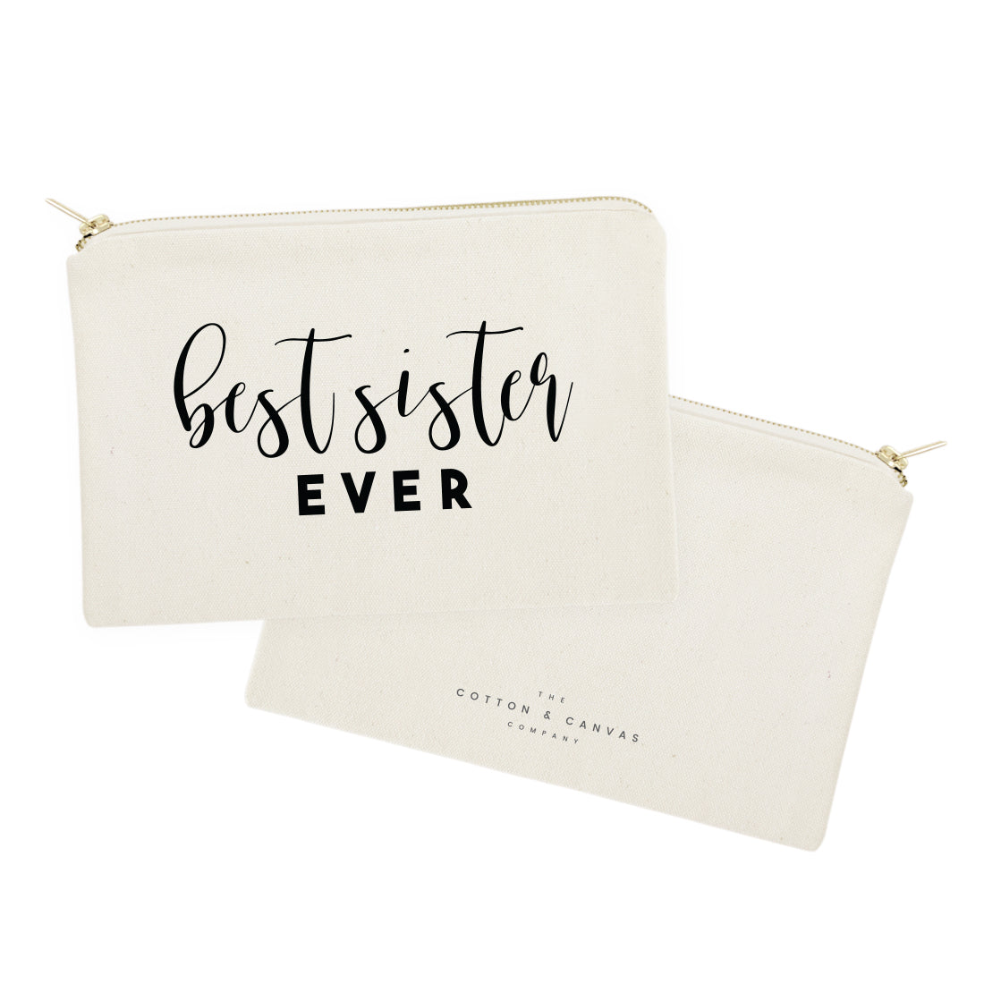 Best Sister Ever Cotton Canvas Cosmetic Bag from The Cotton & Canvas Co.