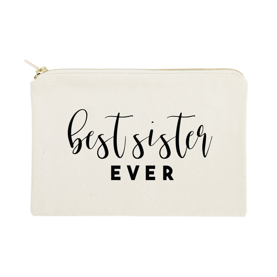 Best Sister Ever Cotton Canvas Cosmetic Bag from The Cotton & Canvas Co.