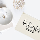 Best Sister Ever Cotton Canvas Cosmetic Bag from The Cotton & Canvas Co.