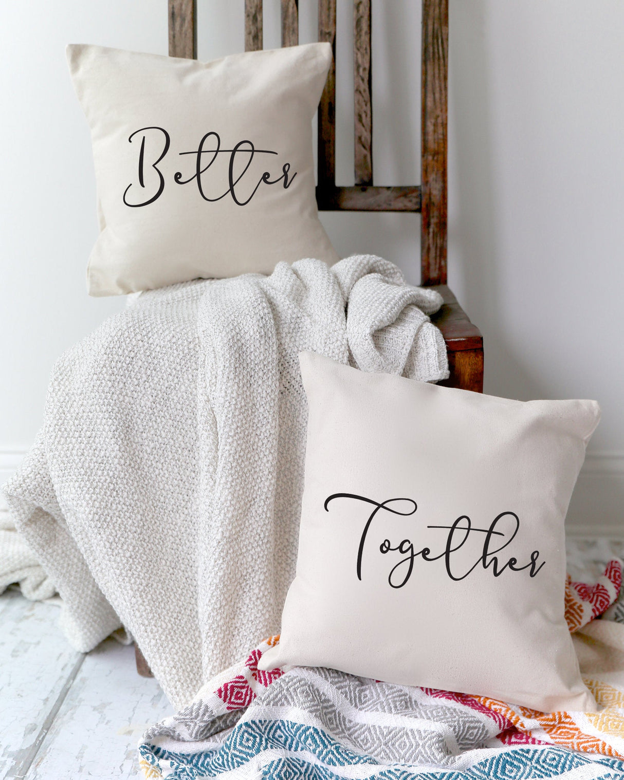 Better Together Cotton Canvas Pillow Covers, 2-Pack from The Cotton & Canvas Co.