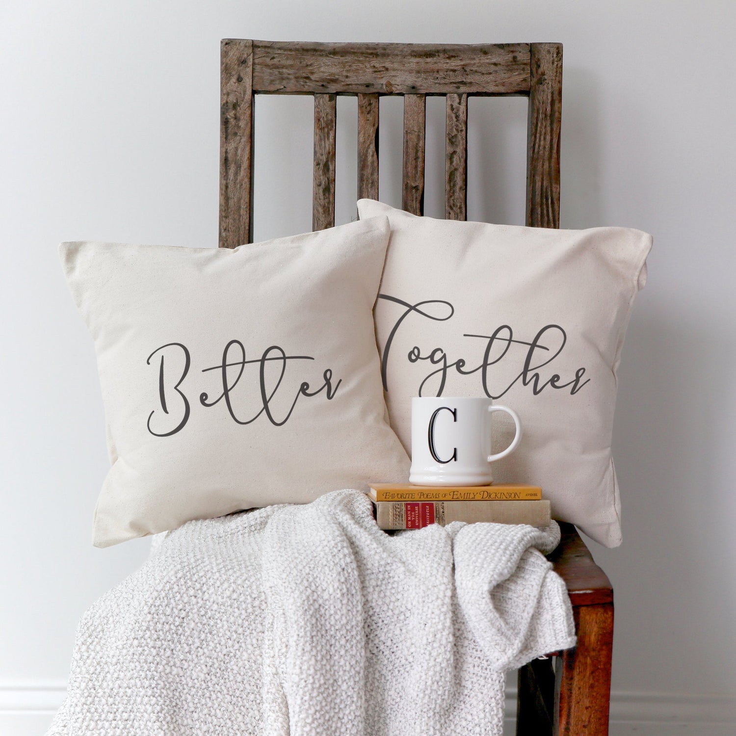 Better Together Cotton Canvas Pillow Covers, 2-Pack from The Cotton & Canvas Co.