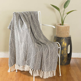 Big Herringbone Knit Cotton Throw Blanket From Abroad Modern