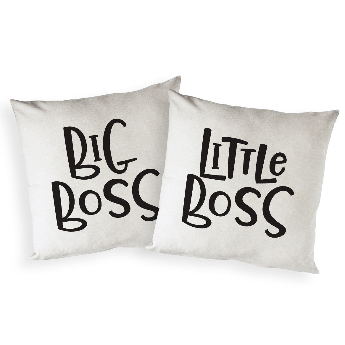 Big Boss and Little Boss Cotton Canvas Pillow Covers, 2-Pack from The Cotton & Canvas Co.