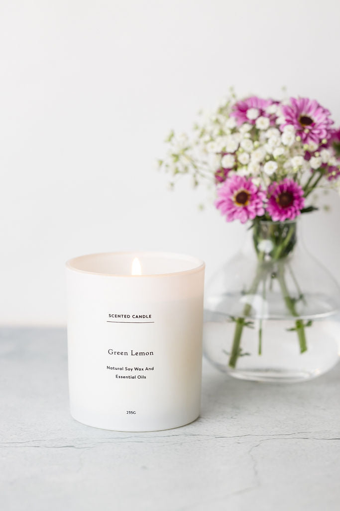 Green Lemon Scented candle - Big Glass Jar from Lizush