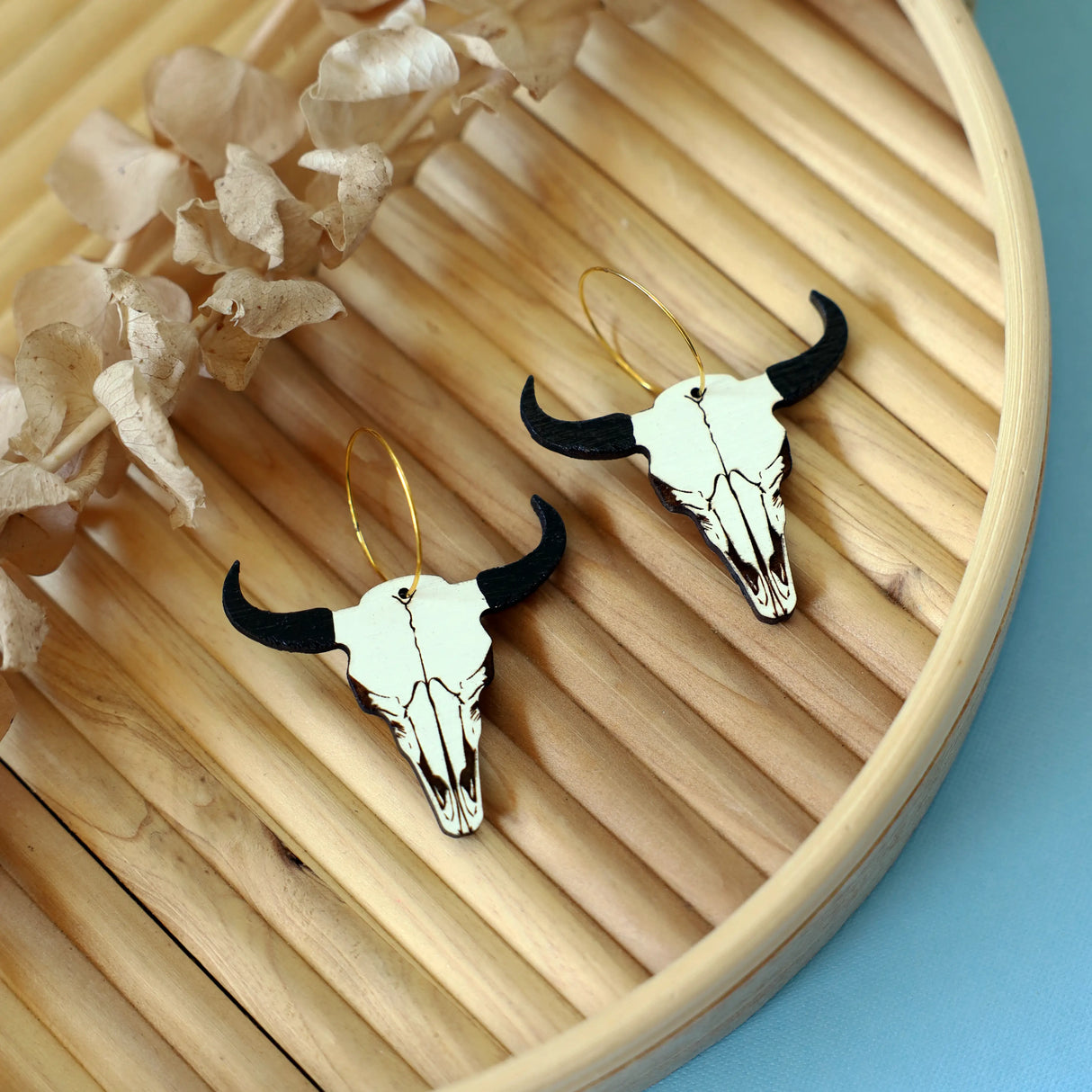 Bison Skull Hoops from LE CHIC MIAMI