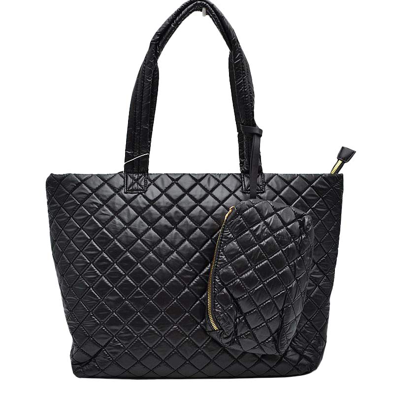 2-in-1 Large Quilted Zipper Tote with Pouch  from Madeline Love
