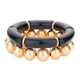 2PCS Resin Metal Ball Stretch Bracelets from Madeline Love