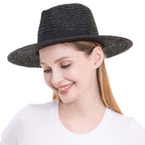 Black Band Straw Panama Sun Hat from Madeline Love