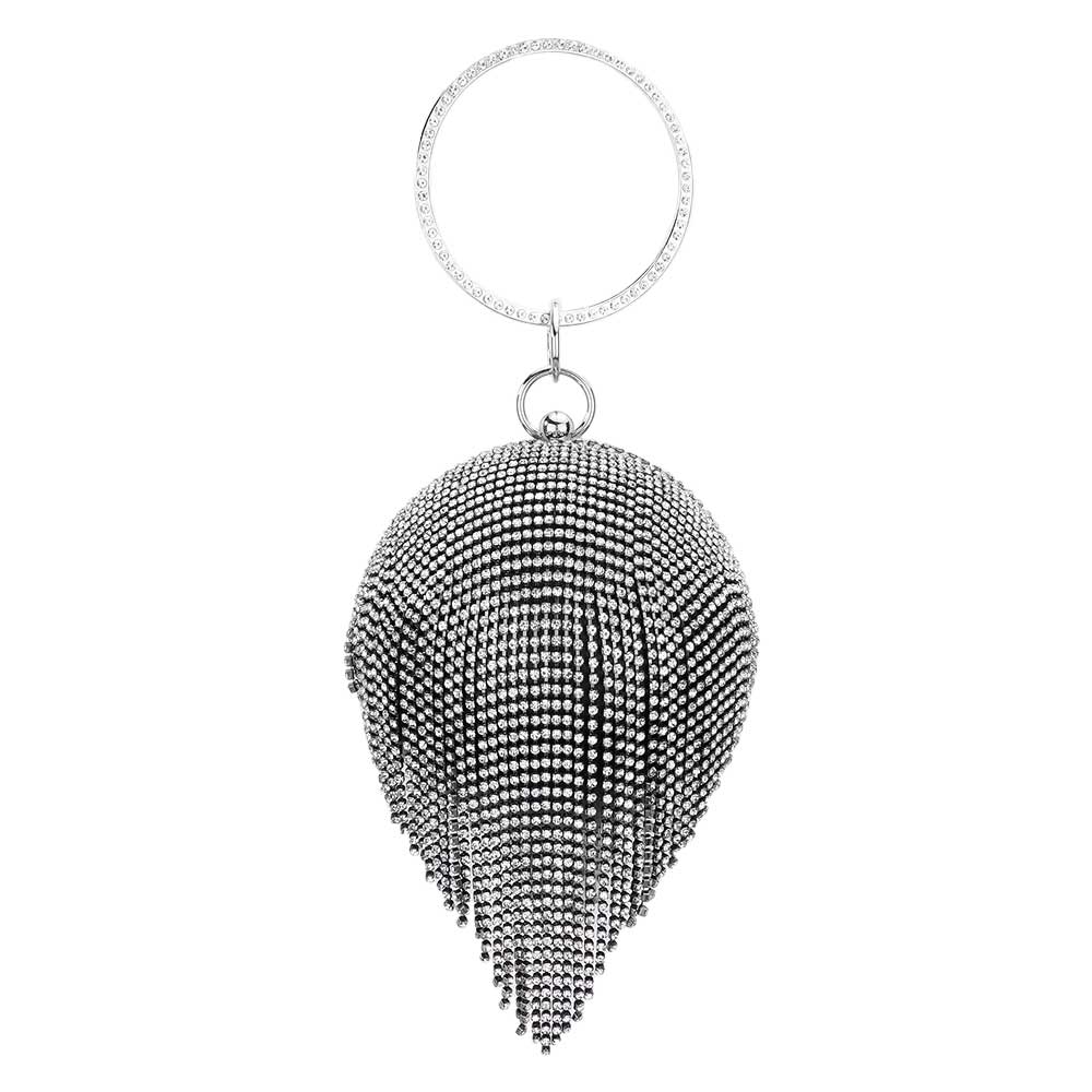 Bling Round Ball Fringe Evening Tote Crossbody Bag  from Madeline Love