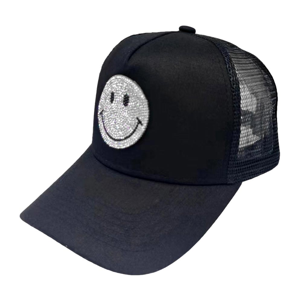 Bling Smile Accented Mesh Back Baseball Cap from Madeline Love