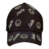 Bling Smile Message Smile Face Patterned Baseball Cap from Madeline Love
