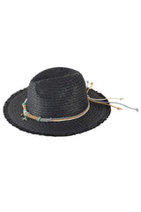 Braided Starfish Band Frayed Straw Summer Sun Hat from Madeline Love