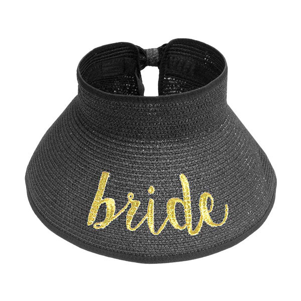 Bride Message Roll Up Foldable Visor Sun Hat from Madeline Love
