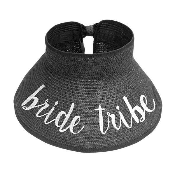Bride Tribe Message Roll Up Foldable Visor Sun Hat from Madeline Love
