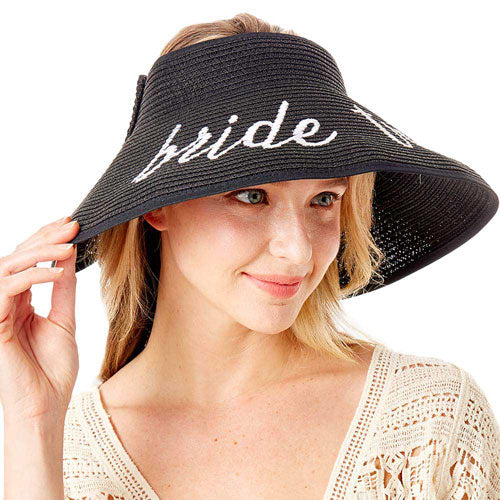 Bride Tribe Message Roll Up Foldable Visor Sun Hat from Madeline Love