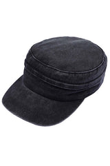 C.C Convertible Denim Army Zipper Cap Sun Visor from Madeline Love