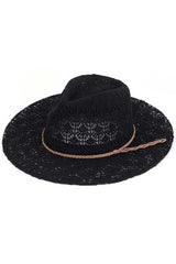 C.C Horseshoe Lace Knitting Trim Band Panama Hat from Madeline Love