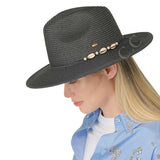 C.C Shell And Pearl Trim Band Panama Sun Hat from Madeline Love